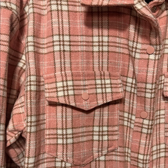 Pink Plaid Button-Down Flannel - Picture 3 of 6
